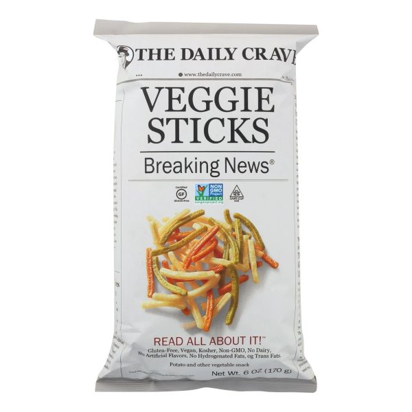 The Daily Crave Veggie Sticks - Potato And Other Vegetable Snack - Case Of 8 - 6 Oz Online now