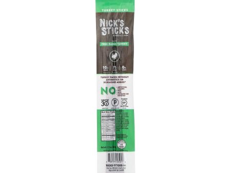 Nick s Sticks Snack Sticks - Turkey - Case Of 25 - 1.7 Oz. For Discount