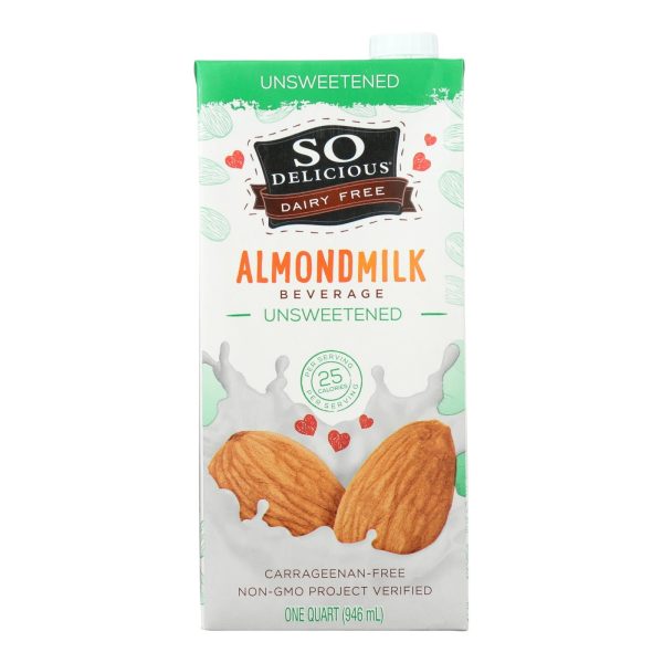 So Delicious Dairy Free Almond Milk Beverage -unsweetened - Case Of 6 - 32 Fl Oz For Cheap