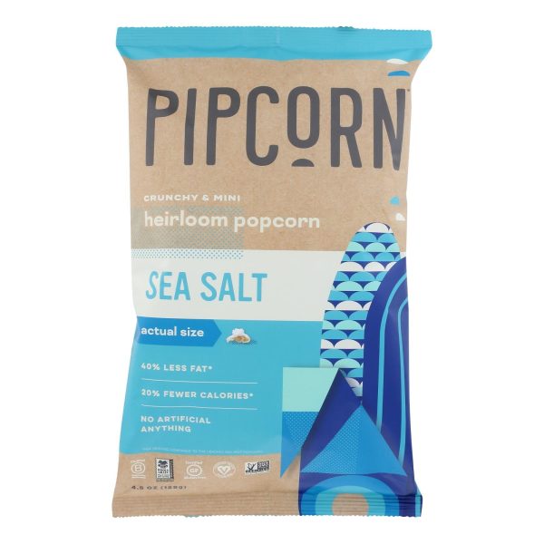 Pipcorn Mini Popcorn - Sea Salt - Case Of 12 - 4 Oz. Sale