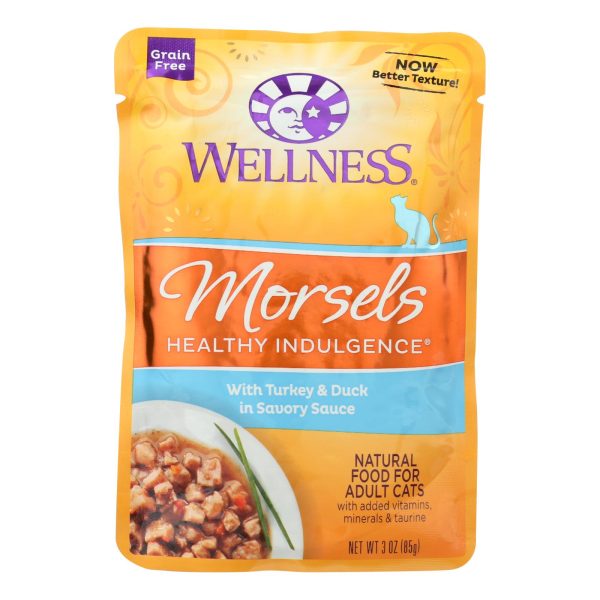 Wellness Pet Products Cat Food - Morsels With Turkey And Duck In Savory Sauce - Case Of 24 - 3 Oz. Sale