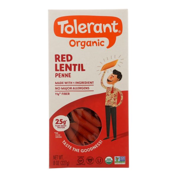 Tolerant Organic Pasta - Red Lentil Penne - Case Of 6 - 8 Oz. Fashion