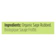 Spicely Organics - Organic Sage - Rubbed - Case Of 6 - 0.1 Oz. Online