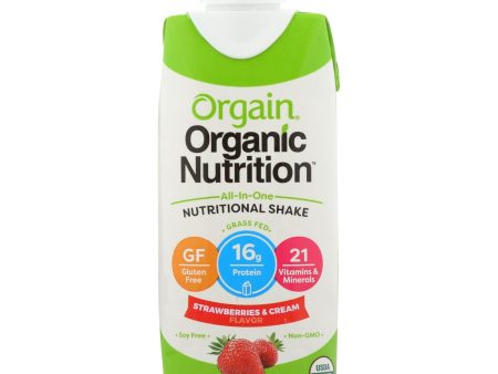 Orgain Nut Shake - Organic - Strawberry & Cream - Case Of 3 - 4 11 Fl Oz Cheap