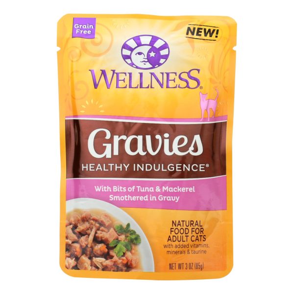 Wellness Pet Products Cat Food - Gravies With Bits Of Tuna And Mackerel Smothered In Gravy - Case Of 24 - 3 Oz. For Cheap