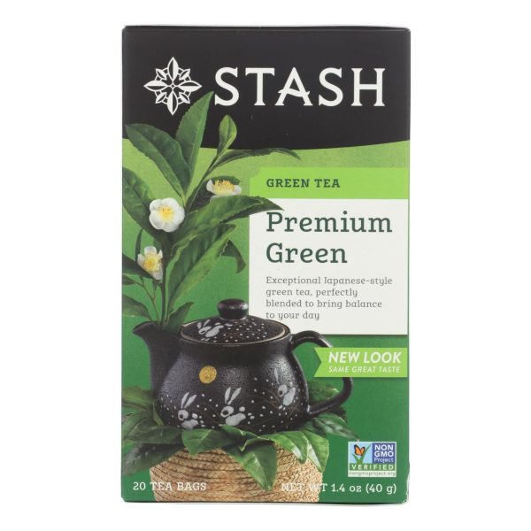 Stash Tea Organic Green Tea - Premium - Case Of 6 - 20 Bags For Sale