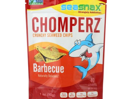 Seasnax Chomperz Crunchy Seaweed Chips - Barbecue - Case Of 8 - 1 Oz. Cheap