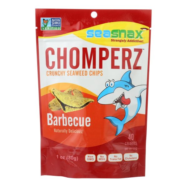 Seasnax Chomperz Crunchy Seaweed Chips - Barbecue - Case Of 8 - 1 Oz. Cheap