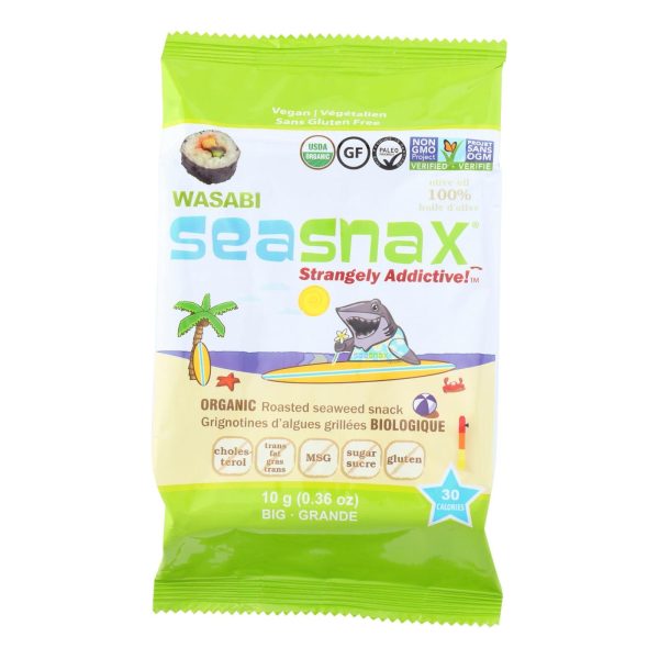 Seasnax Seaweed Snax - Organic - Wasabi - Case Of 12 - .36 Oz Fashion