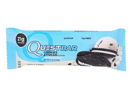 Quest Bar - Cookies And Cream - 2.12 Oz - Case Of 12 Hot on Sale