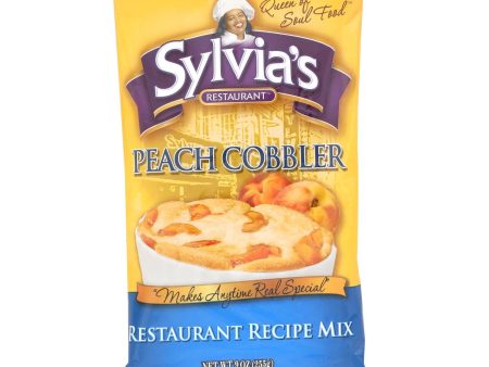 Sylvia s Peach Cobbler Mix - Case Of 9 - 9 Oz. Sale