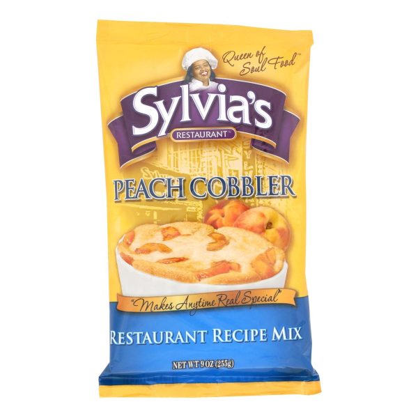 Sylvia s Peach Cobbler Mix - Case Of 9 - 9 Oz. Sale