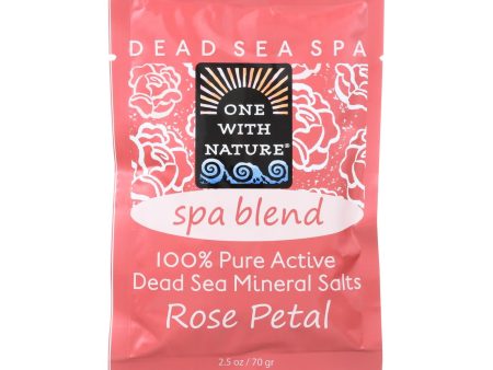 One With Nature Spa Blend Rose Petal Dead Sea Mineral Bath - Salt - Case Of 6 - 2.5 Oz. Hot on Sale