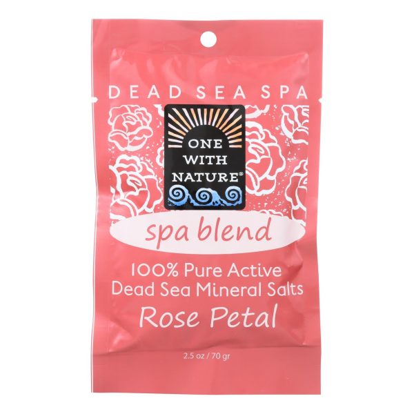 One With Nature Spa Blend Rose Petal Dead Sea Mineral Bath - Salt - Case Of 6 - 2.5 Oz. Hot on Sale