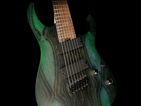 Used Ibanez RG Iron Label RGIM7BC 7-String Electric Guitar Deep Forest Burst Flat Cheap