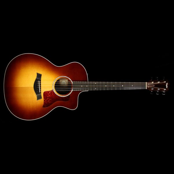 Used Taylor 214ce Deluxe Grand Auditorium Acoustic Guitar Sunburst Fashion