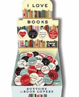 Michael Vrana: I Love Books Button Box 120 asstd FIRM SALE [2013] For Cheap